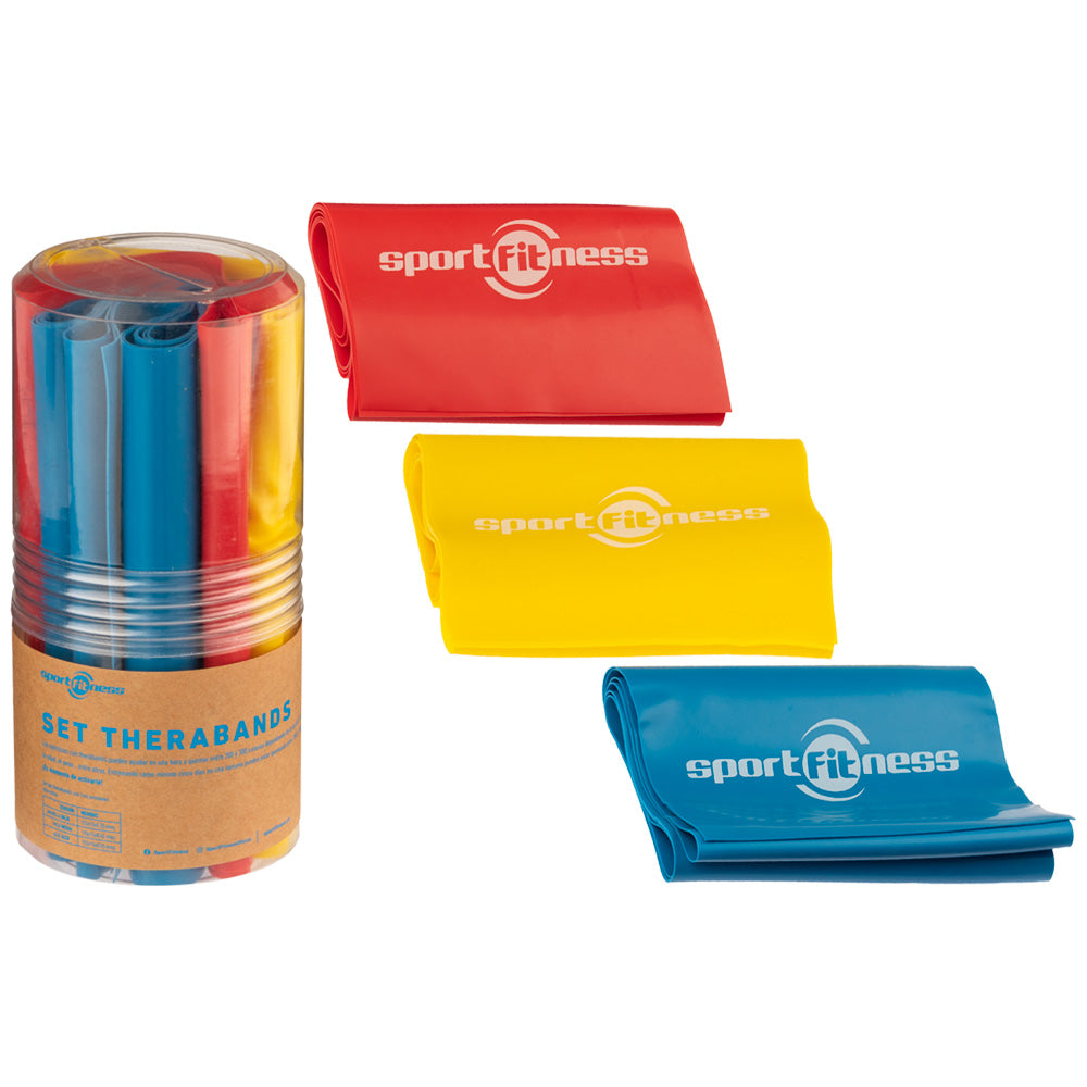 Bandas elásticas de látex en colores abiertos Sportfitness