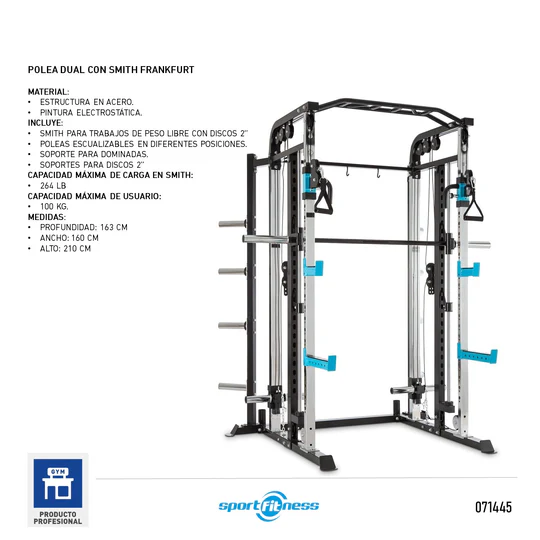 Polea Dual Con Smith Peso Libre Sportfitness
