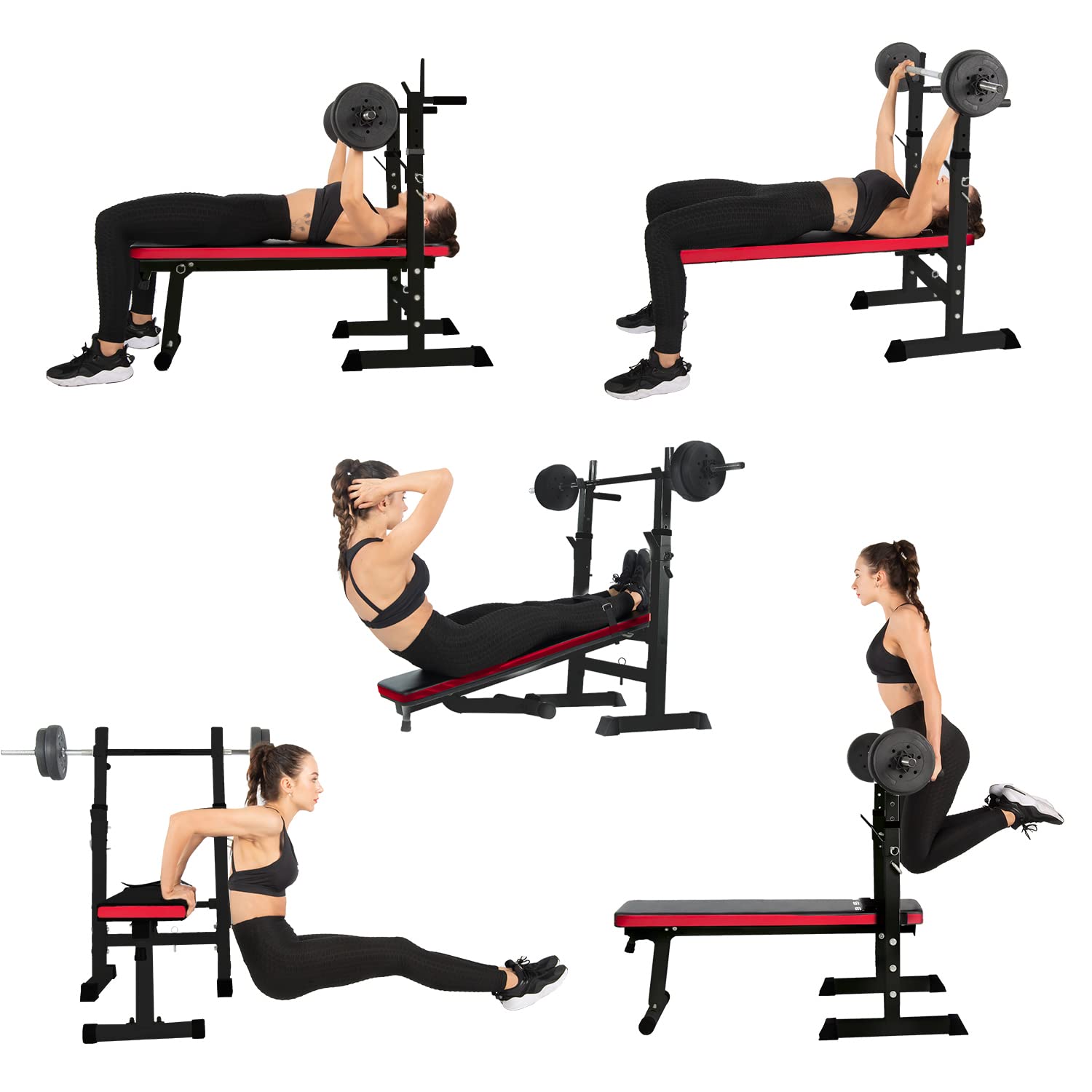 Banco ejercicio con soporte para barra Global Fitness