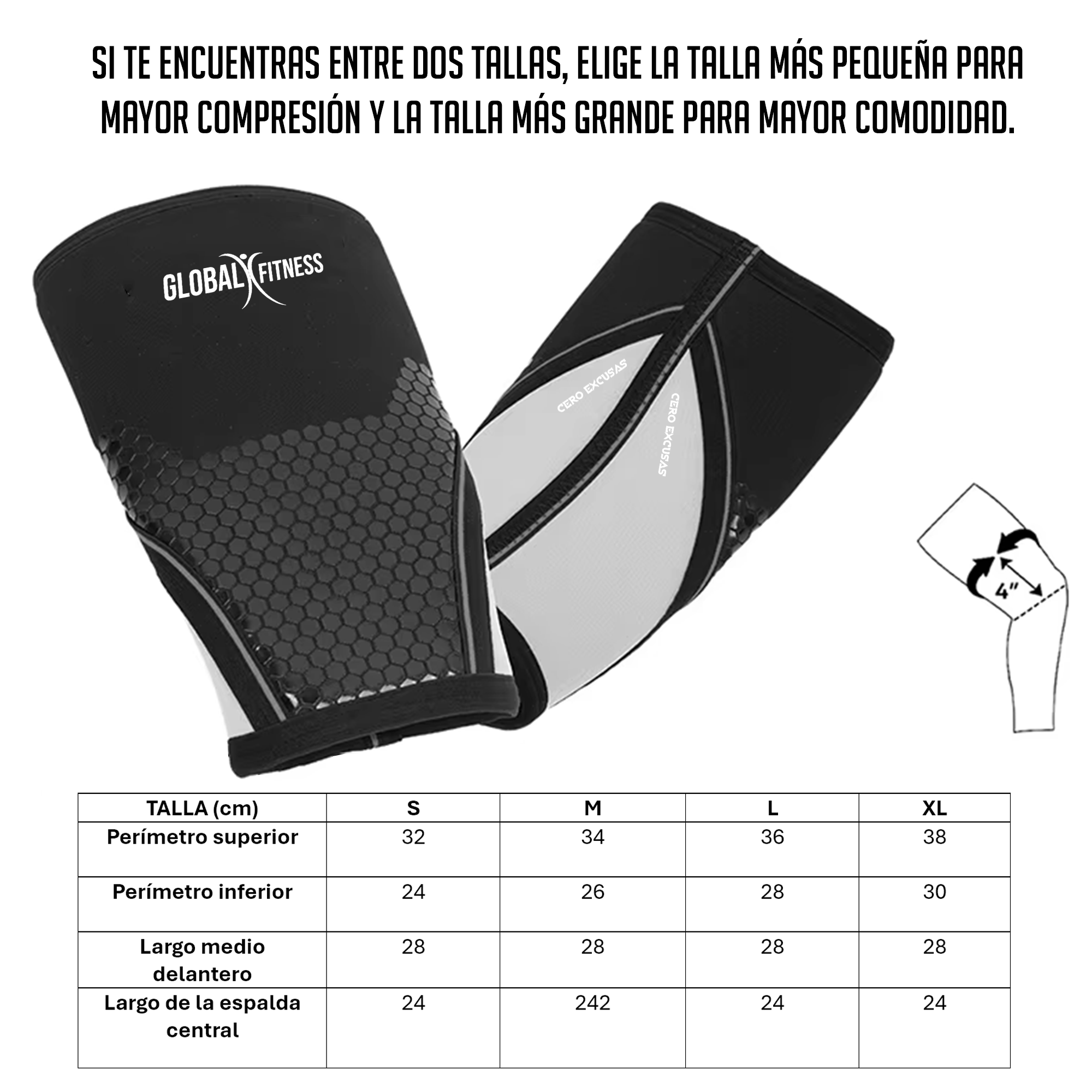 Rodillera Doble Faz 7mm para GYM - Global Fitness