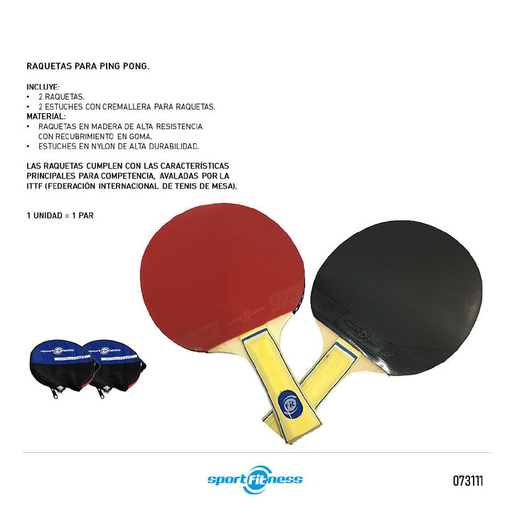 Raquetas Tenis De Mesa / Ping Pong Sportfitness Unidad