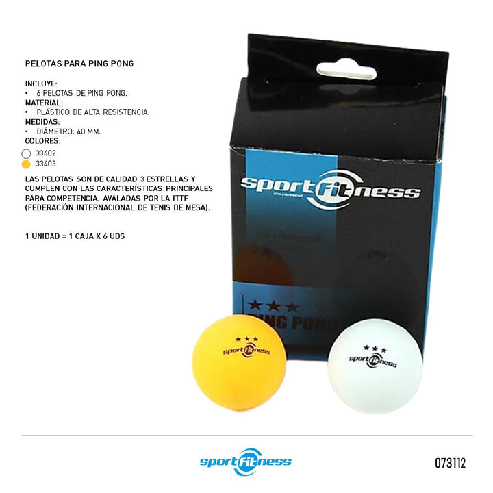 Pelotas De Ping Pong 3 Estrellas Sportfitness