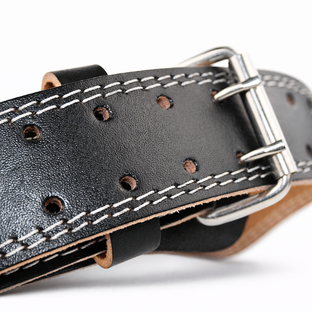 Cinturón de levantamiento de pesas en cuero ancho profesional Global Fitness