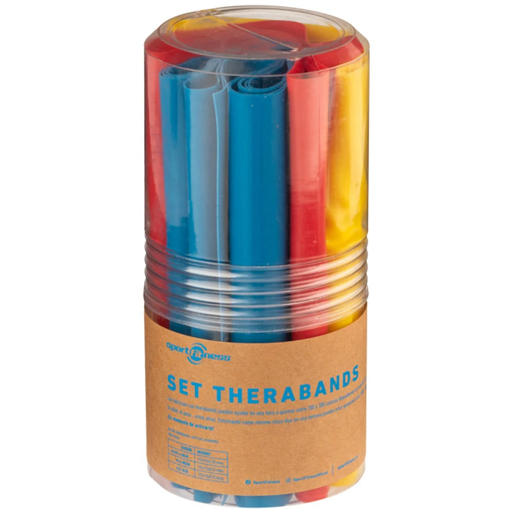 Bandas elásticas de látex en colores abiertos Sportfitness