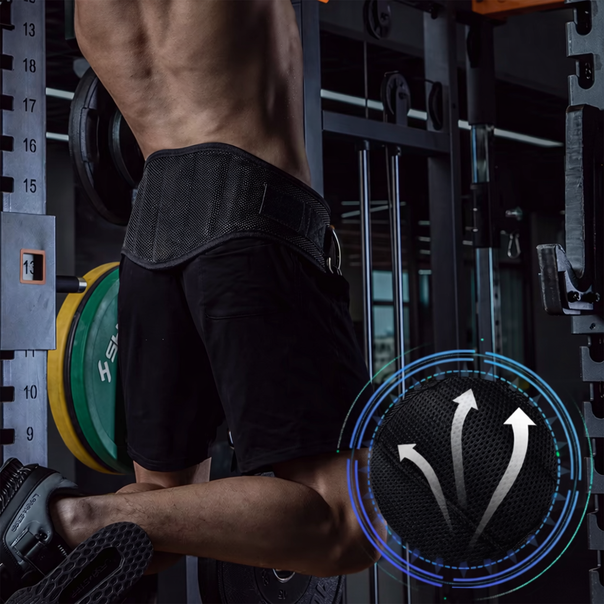 Cinturón Con Cadena Para Discos Profesional - Global Fitness