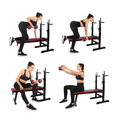 Banco ejercicio con soporte para barra Global Fitness