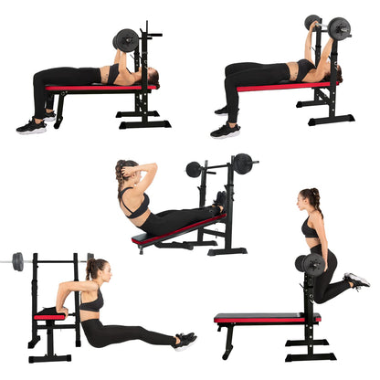 Banco ejercicio con soporte para barra Global Fitness
