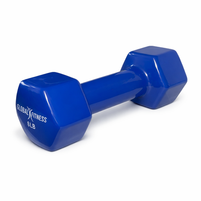 Mancuerna Encauchetada En Vinilo Global Fitness 6 Lb