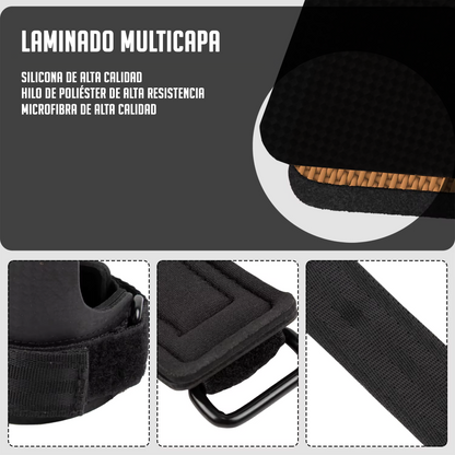 Straps Power Grip con protector de palma Silicona Global fitness