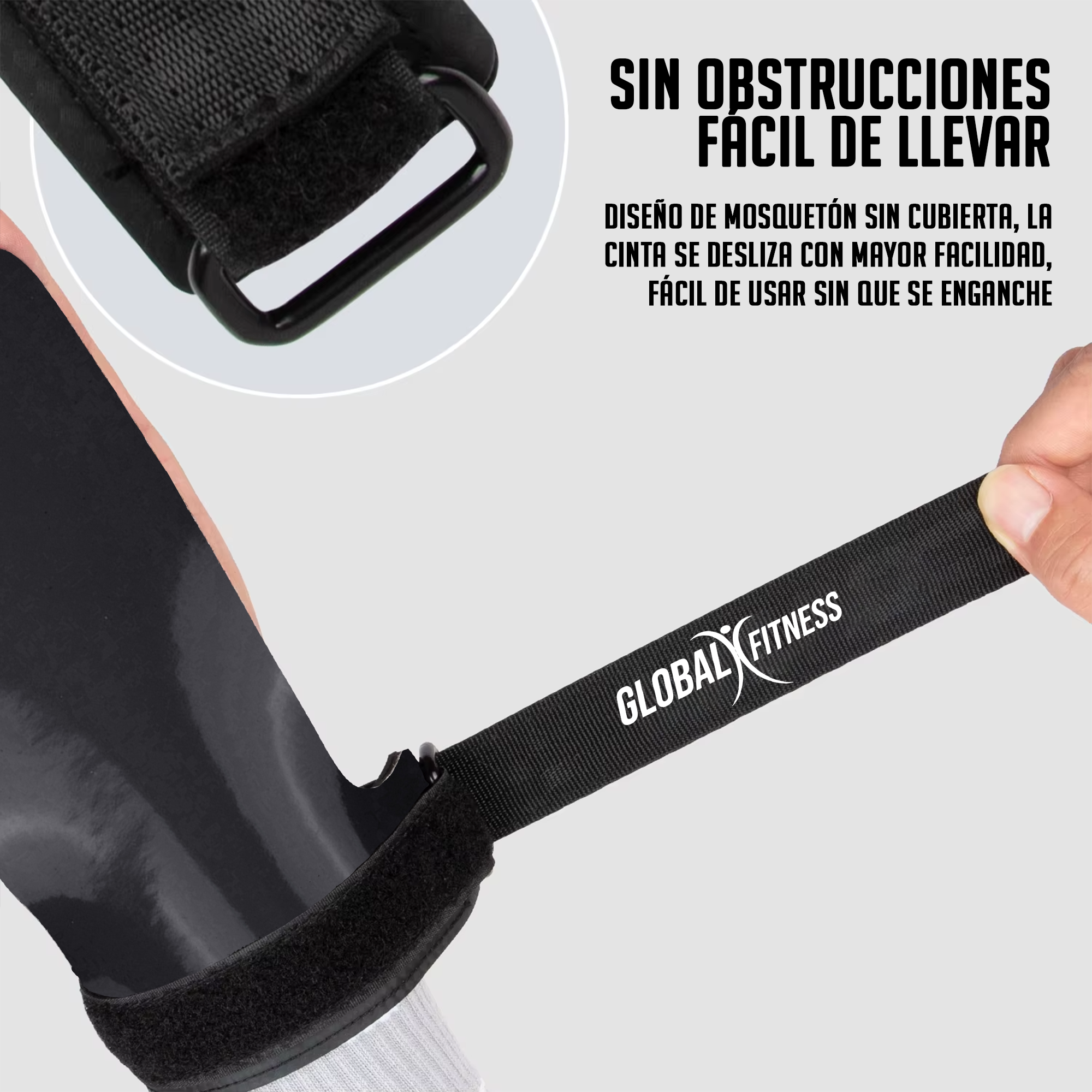 Straps Power Grip con protector de palma Silicona Global fitness