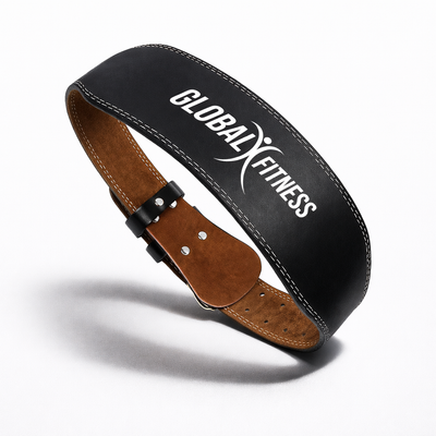 Cinturón de levantamiento de pesas en cuero profesional Global Fitness
