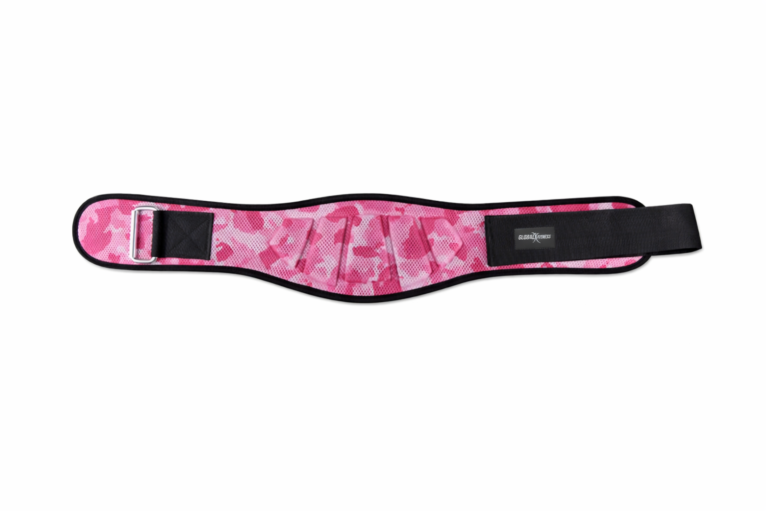 Cinturón lumbar para gym con soporte y ajuste en velcro Rosa - Global Fitness