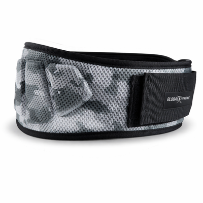 Cinturón lumbar para gym con soporte y ajuste en velcro Gris - Global Fitness