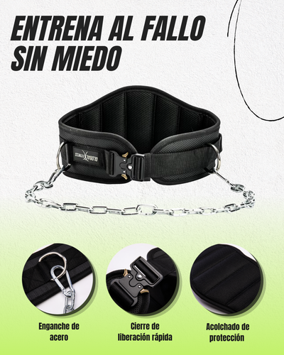 Cinturón Con Cadena Para Discos Profesional - Global Fitness
