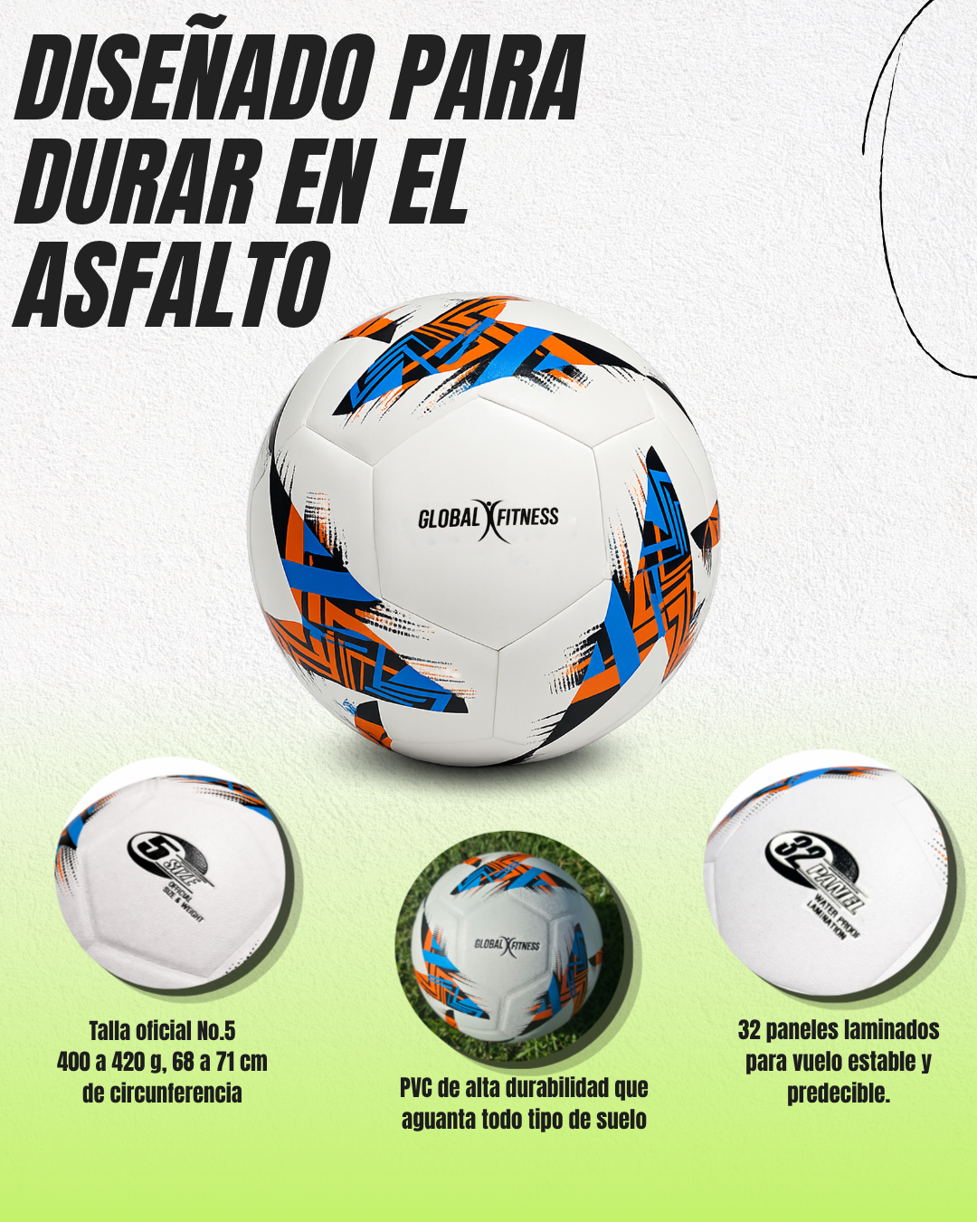 Balón De Fútbol Pro No.5 Global Fitness