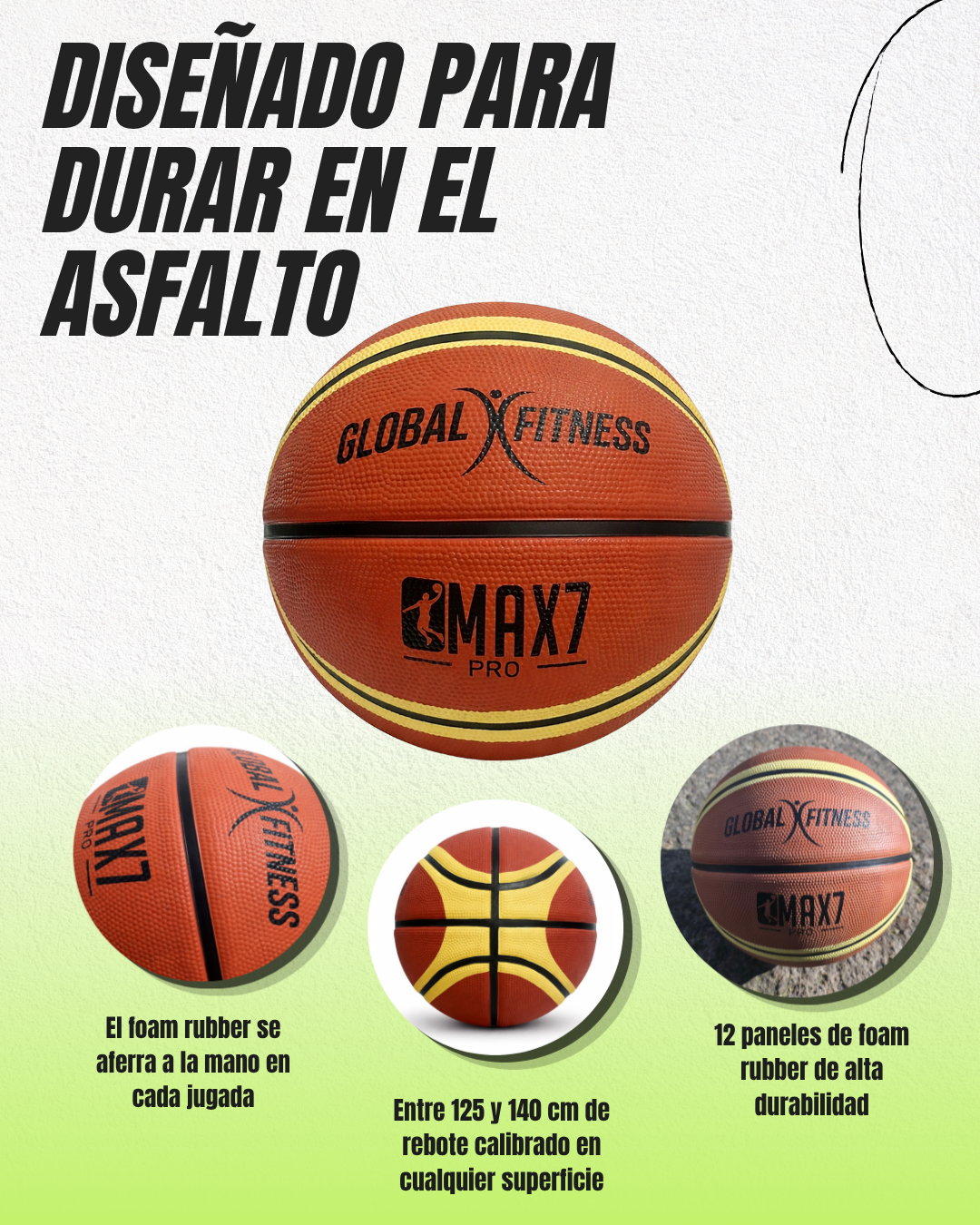 Balón De Baloncesto Max Pro  No.7 Global Fitness