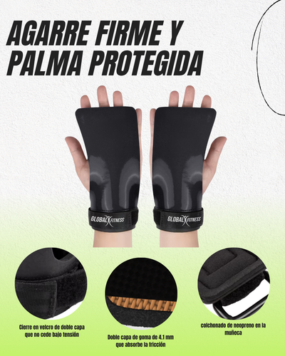 Straps Power Grip con protector de palma goma Global fitness