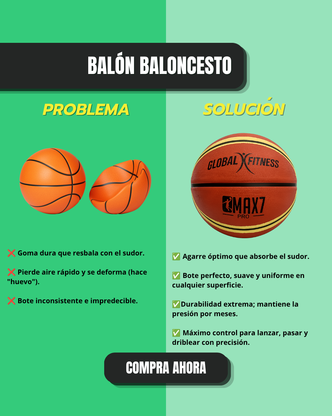 Balón De Baloncesto Max Pro  No.7 Global Fitness