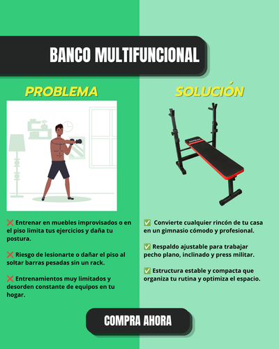 Banco Ejercicio Con Soporte Para Barra Global Fitness