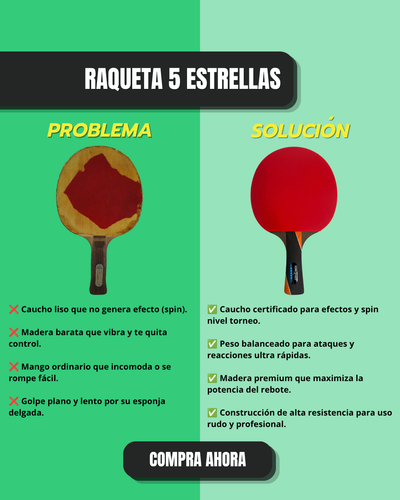 Raqueta Tenis de Mesa 5 estrellas