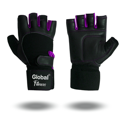 Guantes De Cuero Con Muñequera Mujer Globalfitness