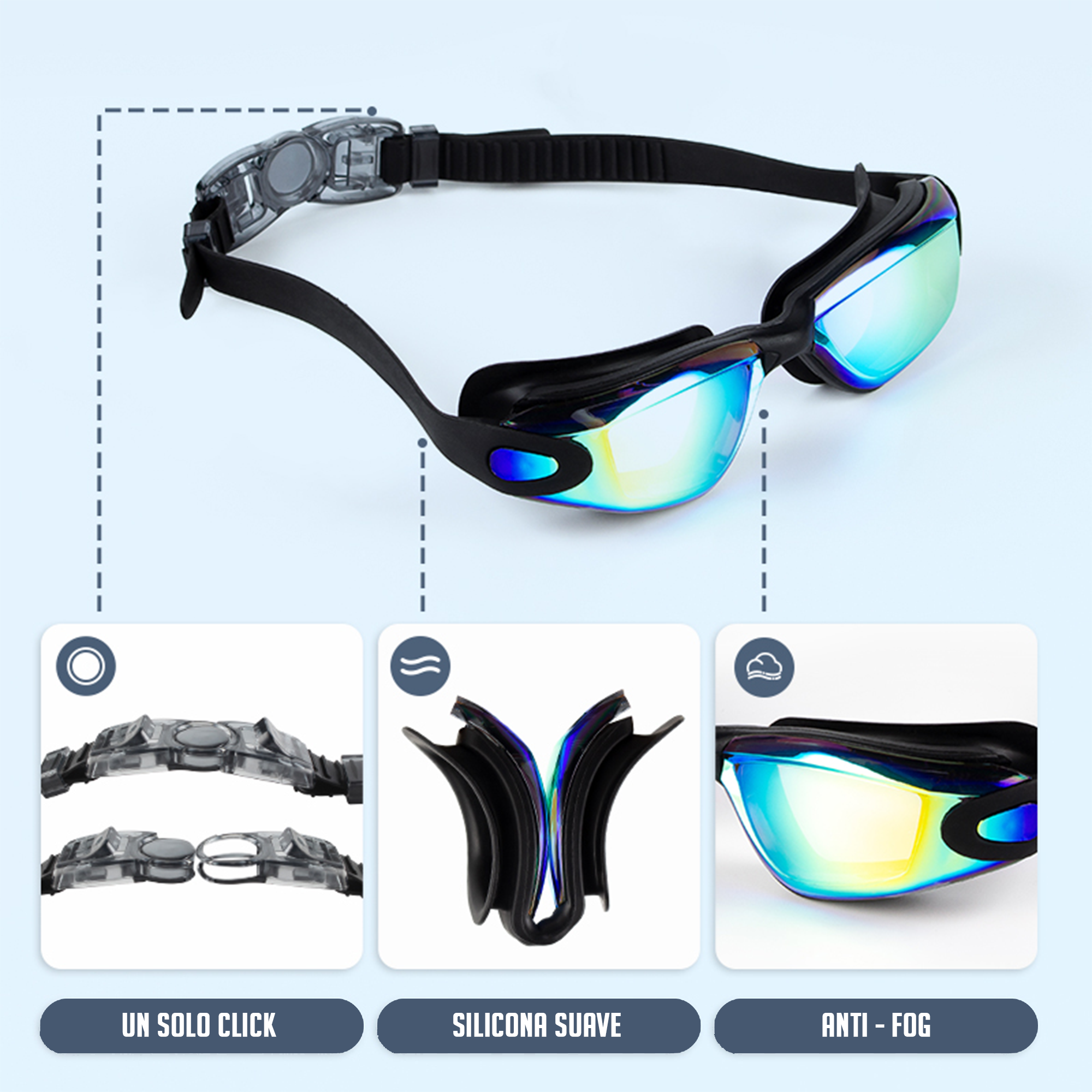 Gafas De Natación Polarizadas Adulto - Azul