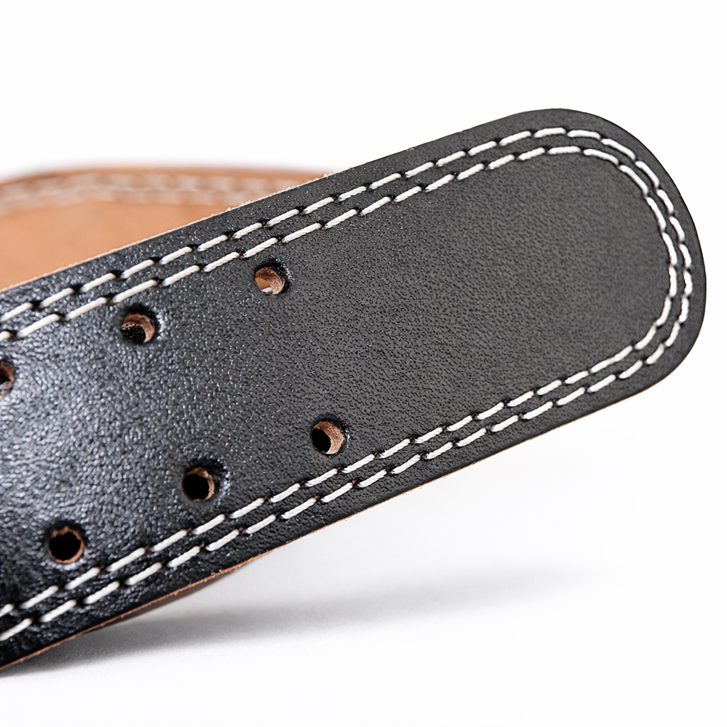 Cinturón de levantamiento de pesas en cuero ancho profesional Global Fitness