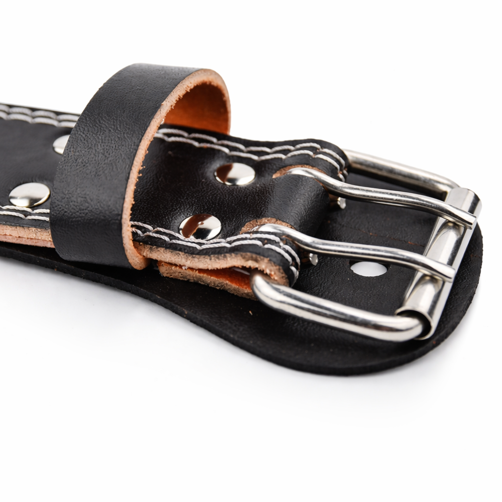 Cinturón de levantamiento de pesas en cuero profesional Global Fitness