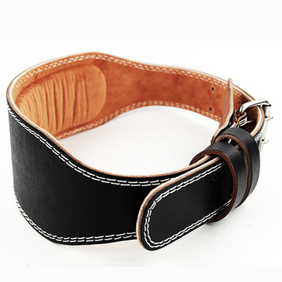 Cinturón de levantamiento de pesas en cuero ancho profesional Global Fitness