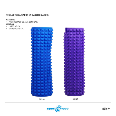 Rodillo Masajeador En Caucho (45 X 15 Cm) Sportfitness
