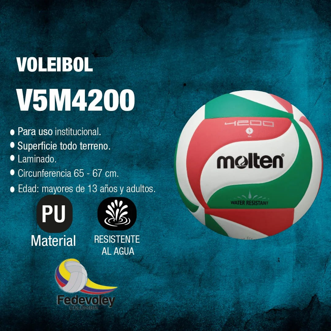 Balón De Voleibol N. 5 V5M4200 Molten Resistente Al Agua